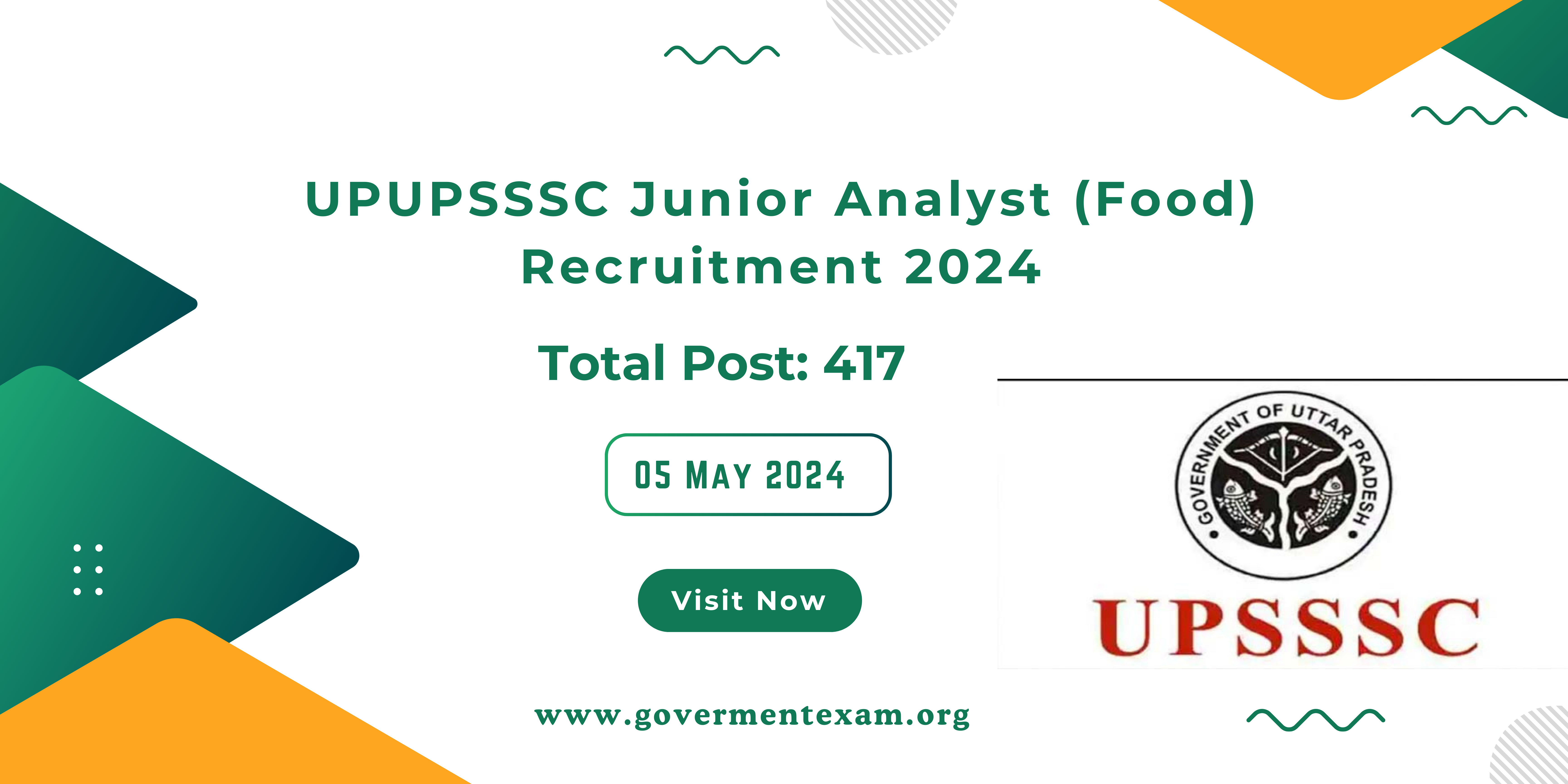 UPUPSSSC Junior Analyst (Food) Recruitment 2024 Apply Now for 417 Posts